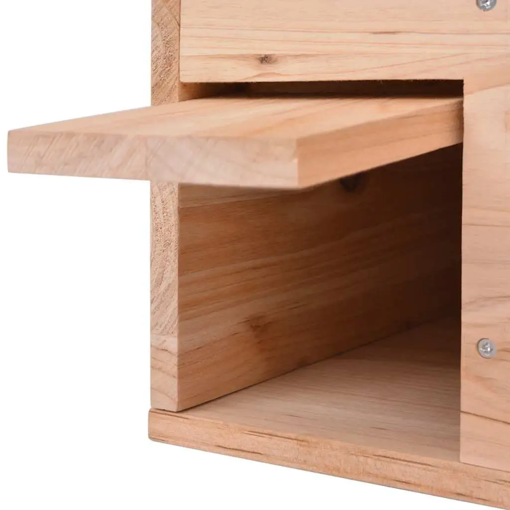Wooden Hedgehog House Beige Small Animal Shelter Outdoor Winter Hibernation Cage Labyrinth Entrance