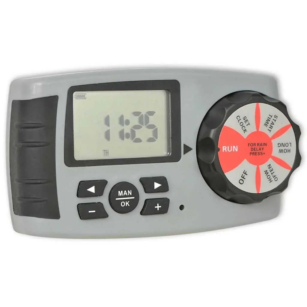 Automatic Irrigation Timer Black 4 Stations Programmable Watering Control System