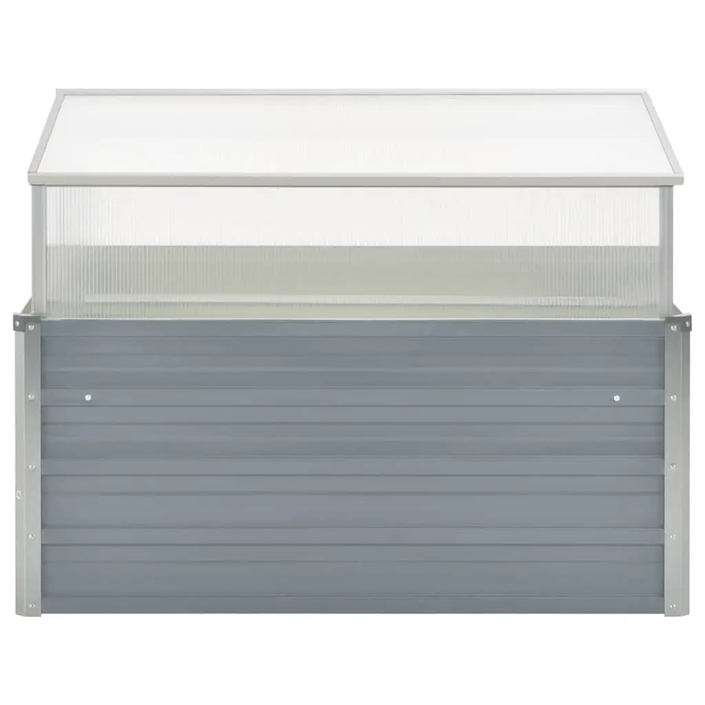 Greenhouse Grey 100x100x85 cm Galvanised Steel PC Garden Plant Shelter