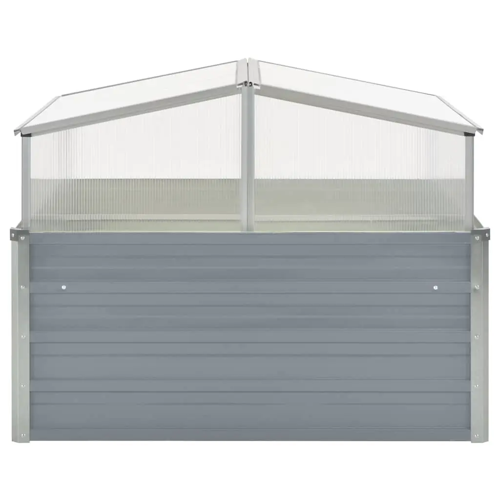 Greenhouse Grey 100x100x85 cm Galvanised Steel PC Garden Plant Shelter
