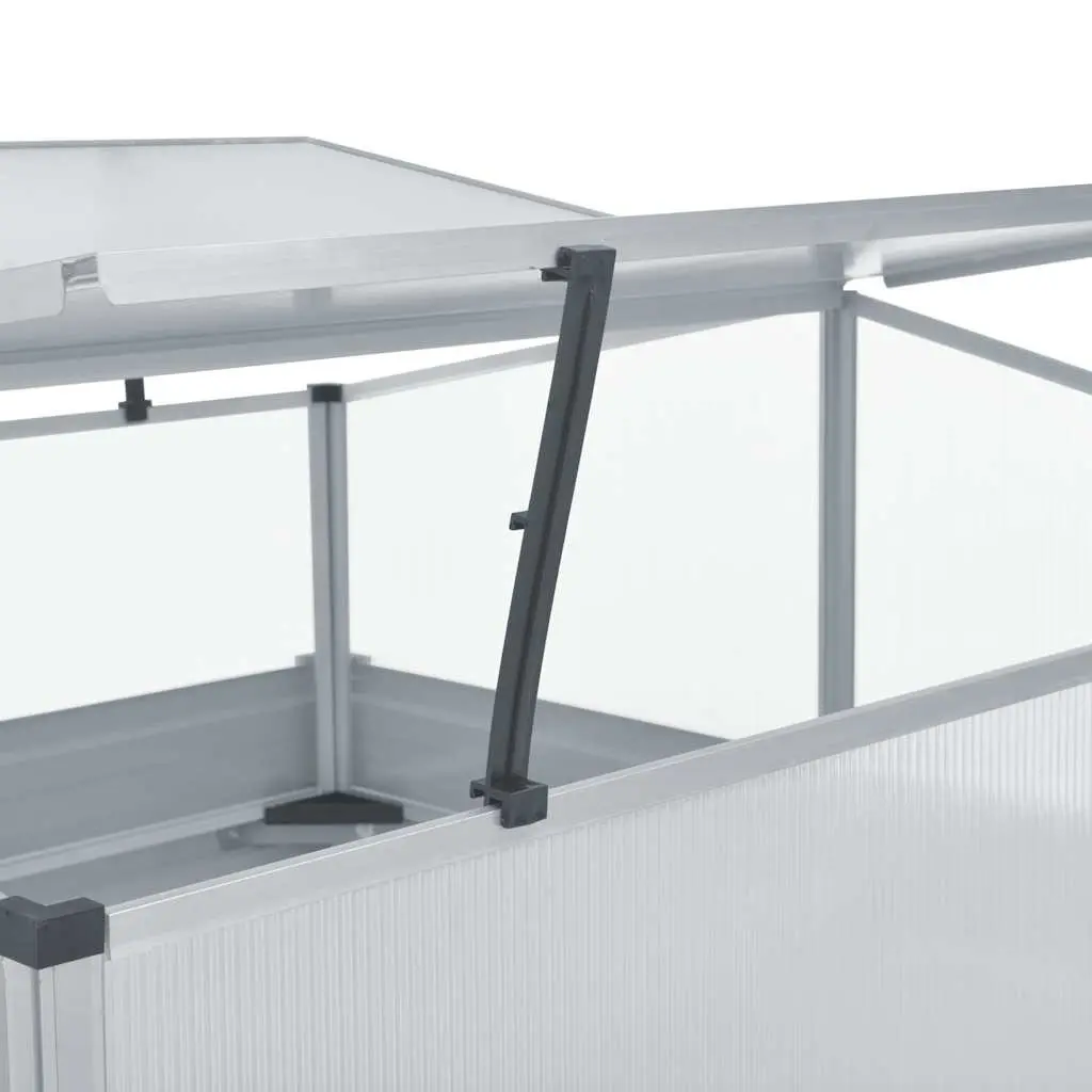 Greenhouse Grey 100x100x85 cm Galvanised Steel PC Garden Plant Shelter