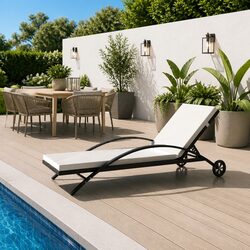 Compact Sun Lounger with Cushioned Comfort