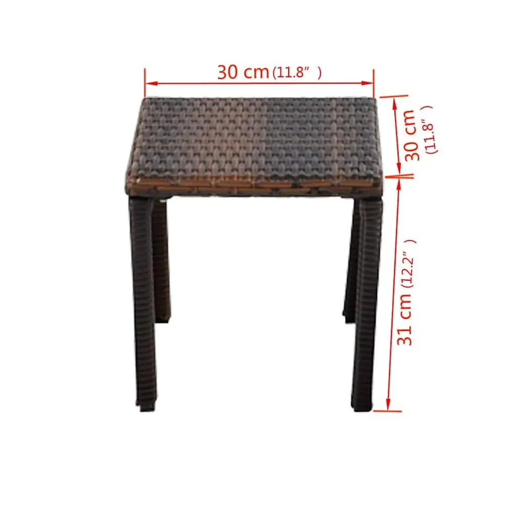 Brown Outdoor Sun Lounger Set with Adjustable Backrests