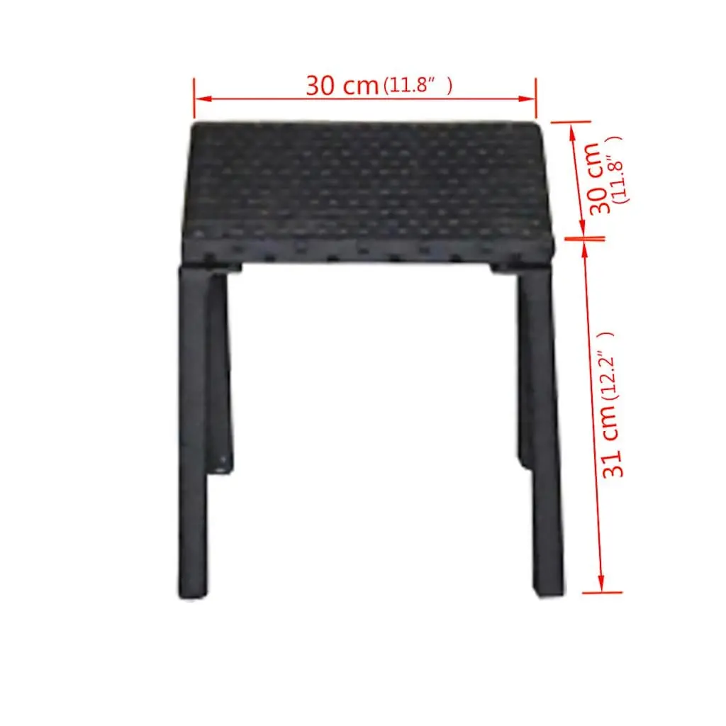 Black Rattan Lounger Set with Table