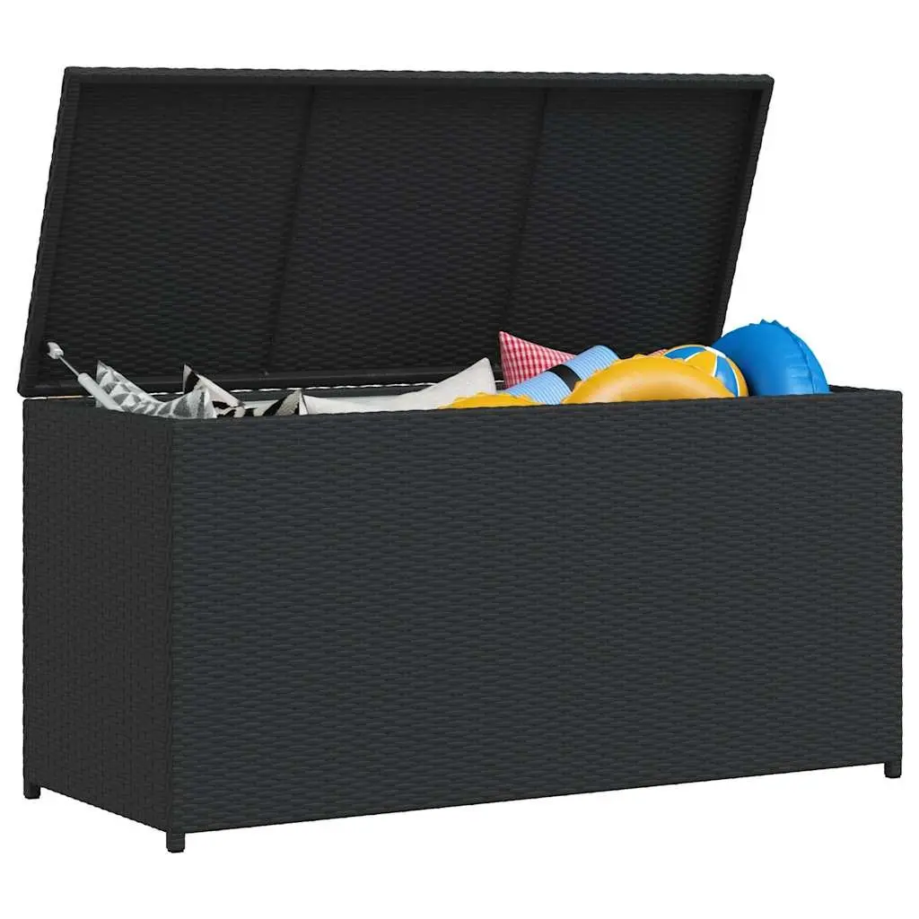 Garden Storage Box Black Outdoor Patio Rattan Chest Waterproof Furniture Deck