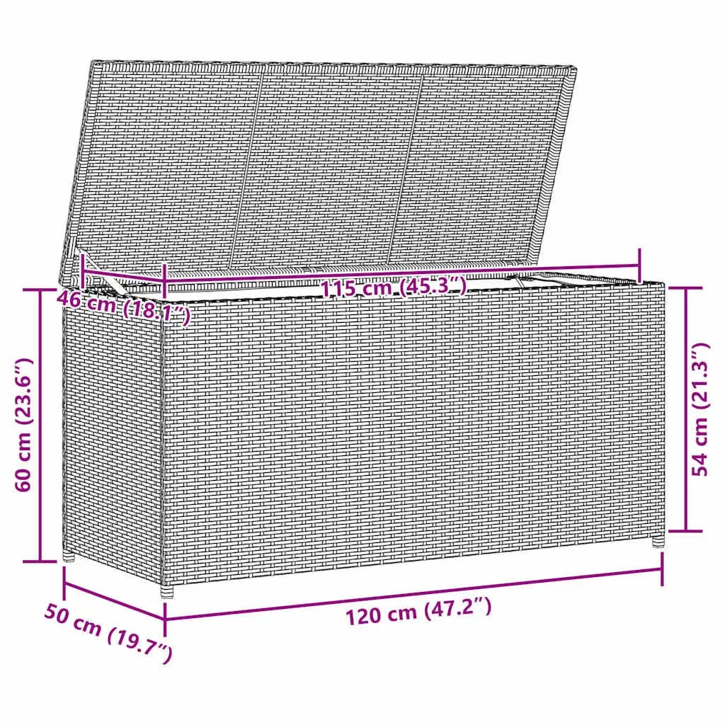 Garden Storage Box Black Outdoor Patio Rattan Chest Waterproof Furniture Deck