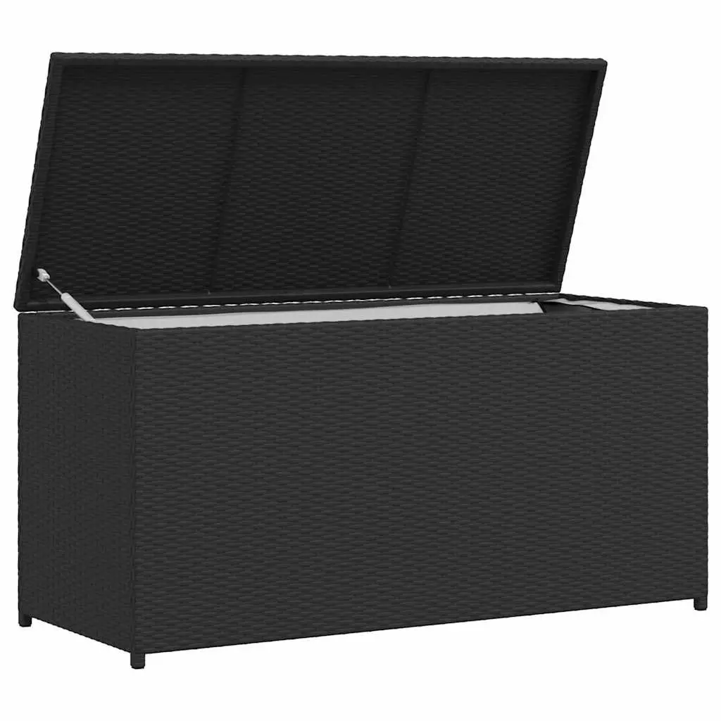 Garden Storage Box Black Outdoor Patio Rattan Chest Waterproof Furniture Deck