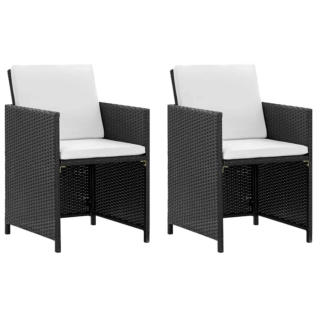 Outdoor Dining Set Black 5 Piece Poly Rattan Garden Furniture Patio Table Chairs