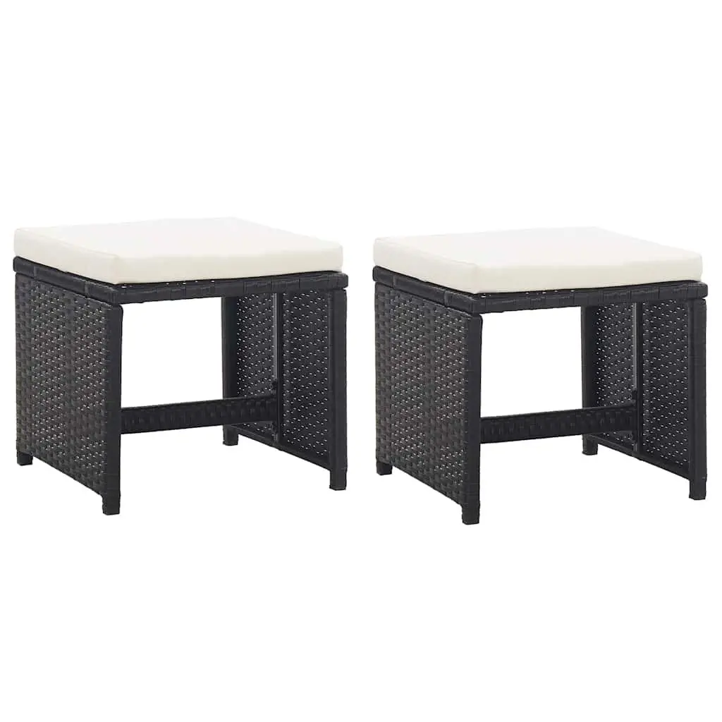 Outdoor Dining Set Black 5 Piece Poly Rattan Garden Furniture Patio Table Chairs