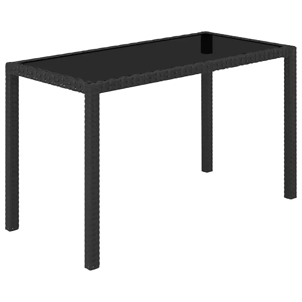Outdoor Dining Set Black 5 Piece Poly Rattan Garden Furniture Patio Table Chairs