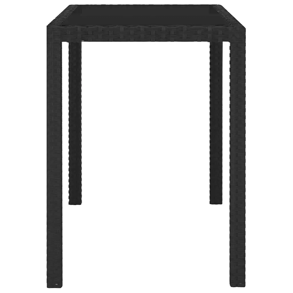 Outdoor Dining Set Black 5 Piece Poly Rattan Garden Furniture Patio Table Chairs