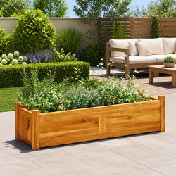 Compact and Reliable Acacia Raised Bed Planter