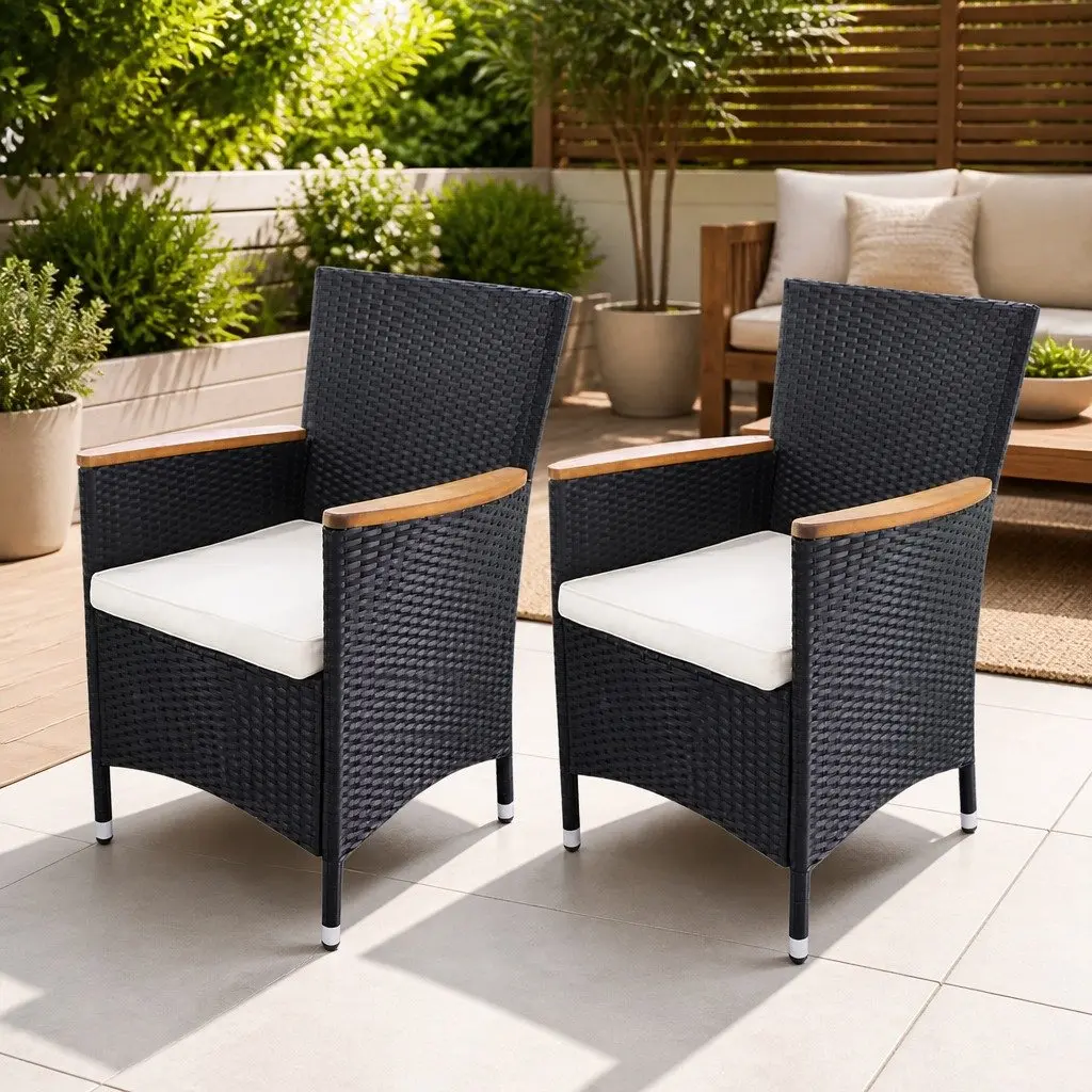 Black Garden Chair Set