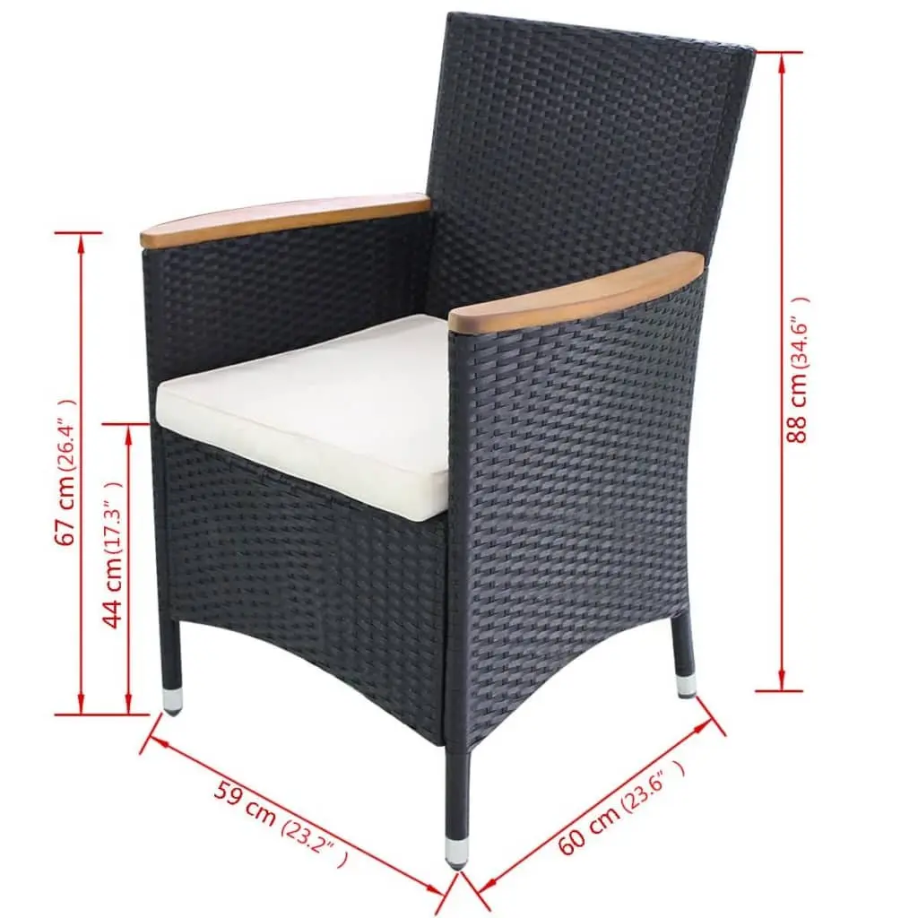 Black Garden Chair Set