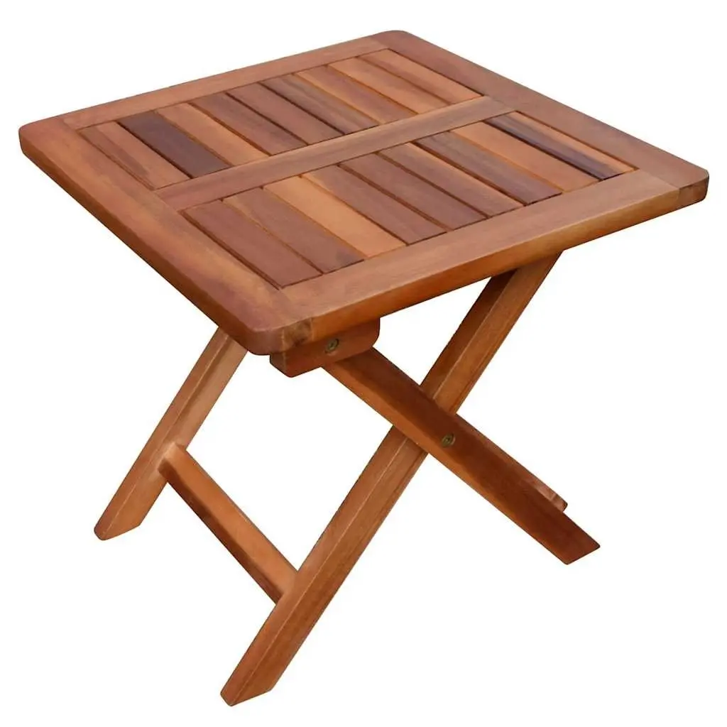 Sun Lounger with Side Table Solid Acacia Wood Outdoor Chaise Lounge Garden Patio