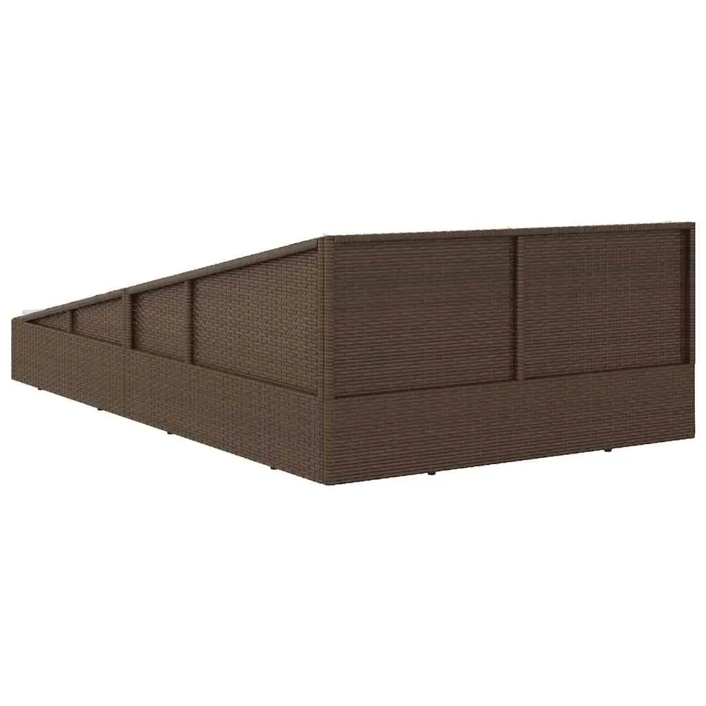Outdoor Daybed Brown 110x200cm 2-Person Lounger Waterproof PE Rattan with Cushions and Pillows