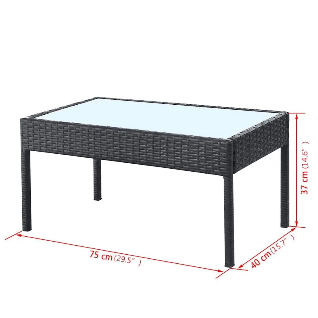 Garden Lounge Set 4 Piece Outdoor Sofa Chairs Coffee Table Patio Furniture
