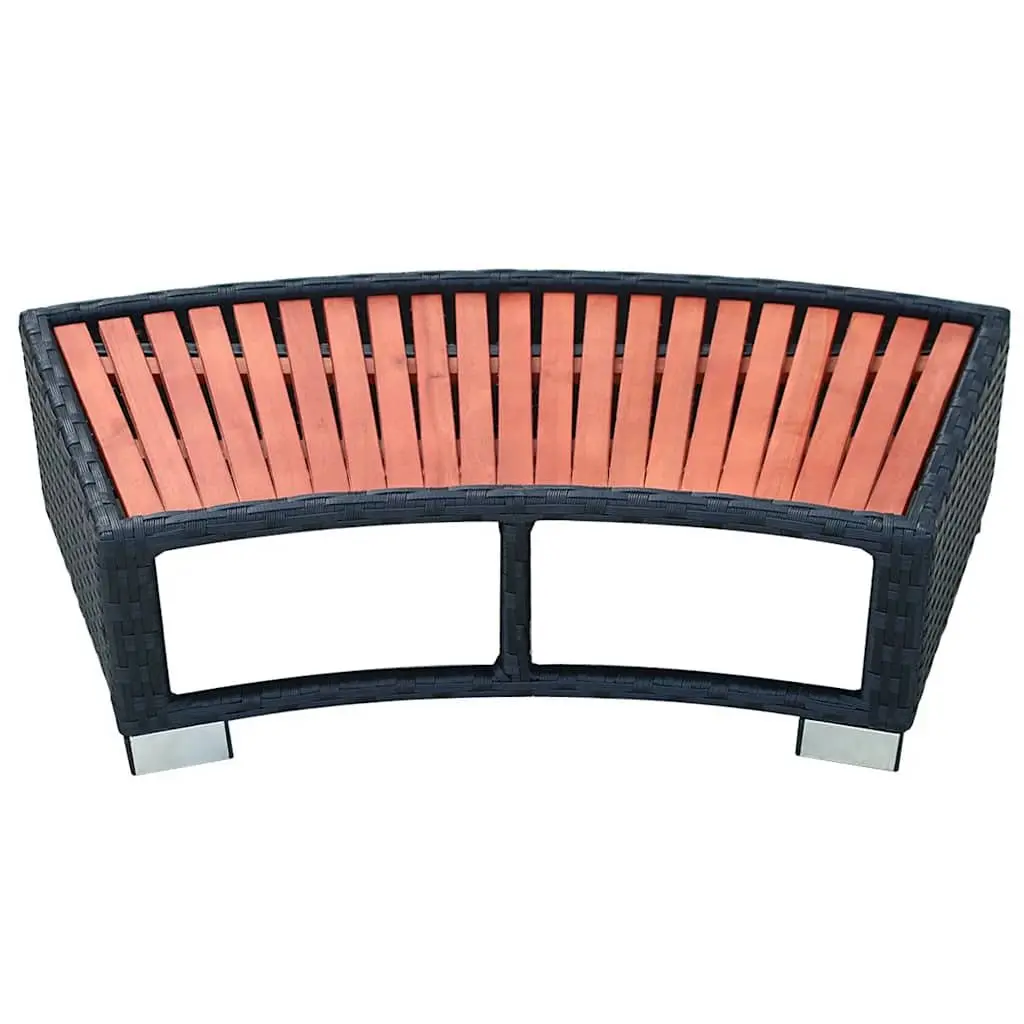 Spa Step Black 92x45x25cm Rattan Construction Outdoor Jacuzzi Access Ladder