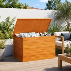 Wooden Garden Storage Box Outdoor Patio Deck Chest Furniture Brown 126x72x72cm