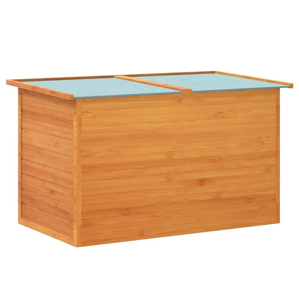 Wooden Storage Box Brown 126x72x72cm Outdoor Garden Patio Furniture Waterproof Roof