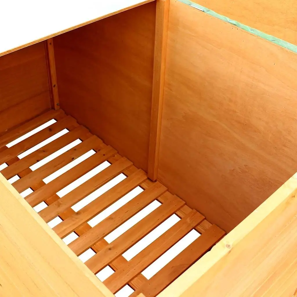 Wooden Storage Box Brown 126x72x72cm Outdoor Garden Patio Furniture Waterproof Roof