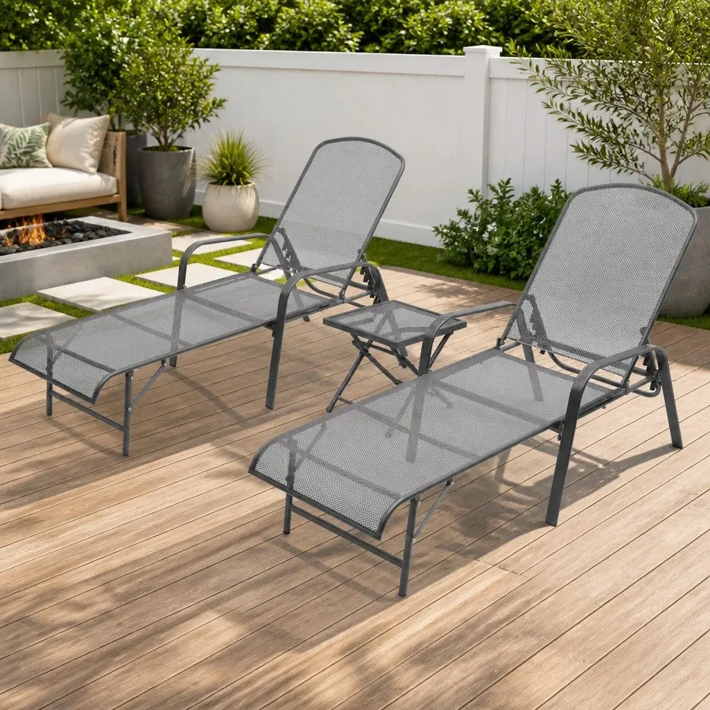 Sun Lounger Set with Table
