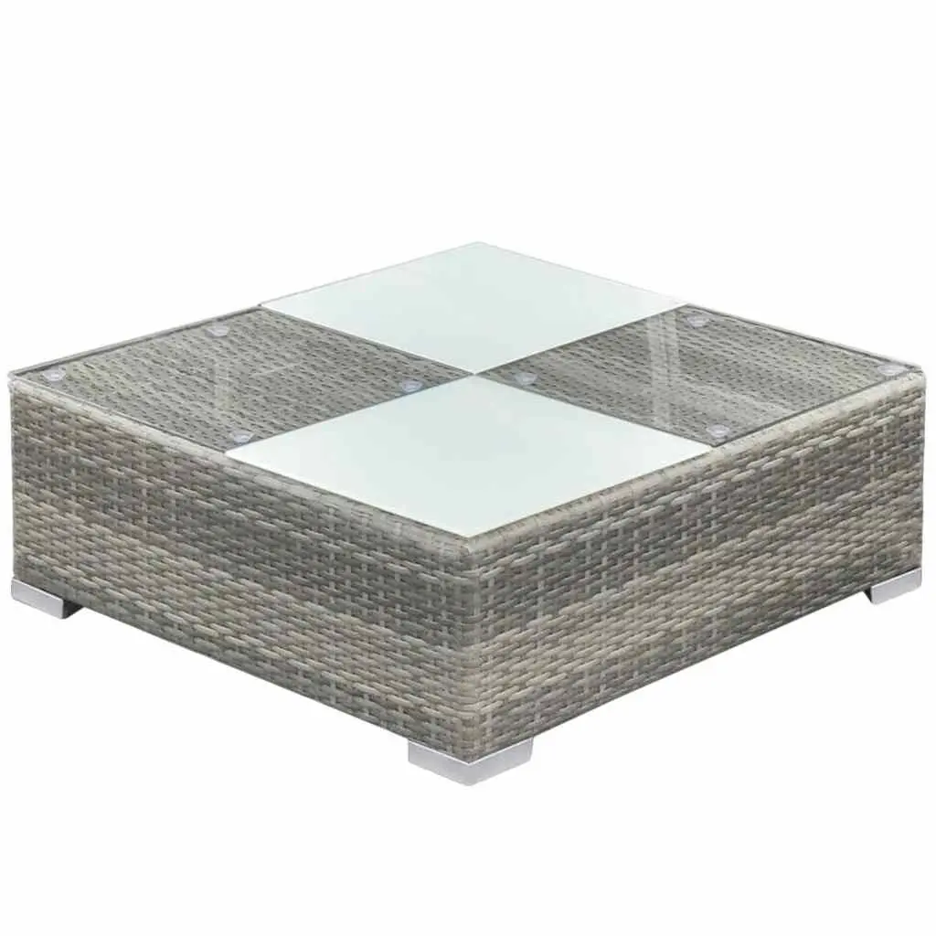 Garden Lounge Set 6 Piece Outdoor Rattan Sofa Patio Furniture Grey with Cushions