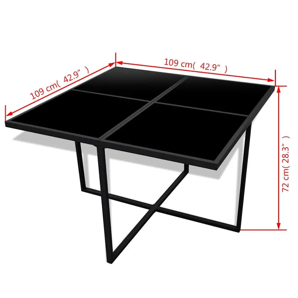 Outdoor Dining Set Black 9 Piece Rattan Garden Furniture Table Chairs Stools Cushions
