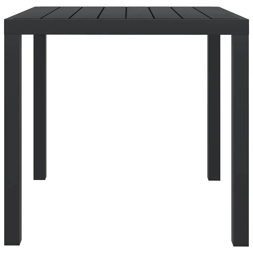 Outdoor Garden Table Black 80x80x74cm Weather Resistant WPC Top Powder Coated Aluminium Frame