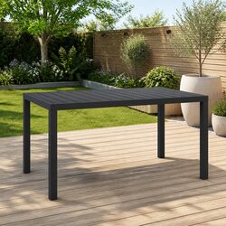 Compact Black Outdoor Table 150x90x74cm