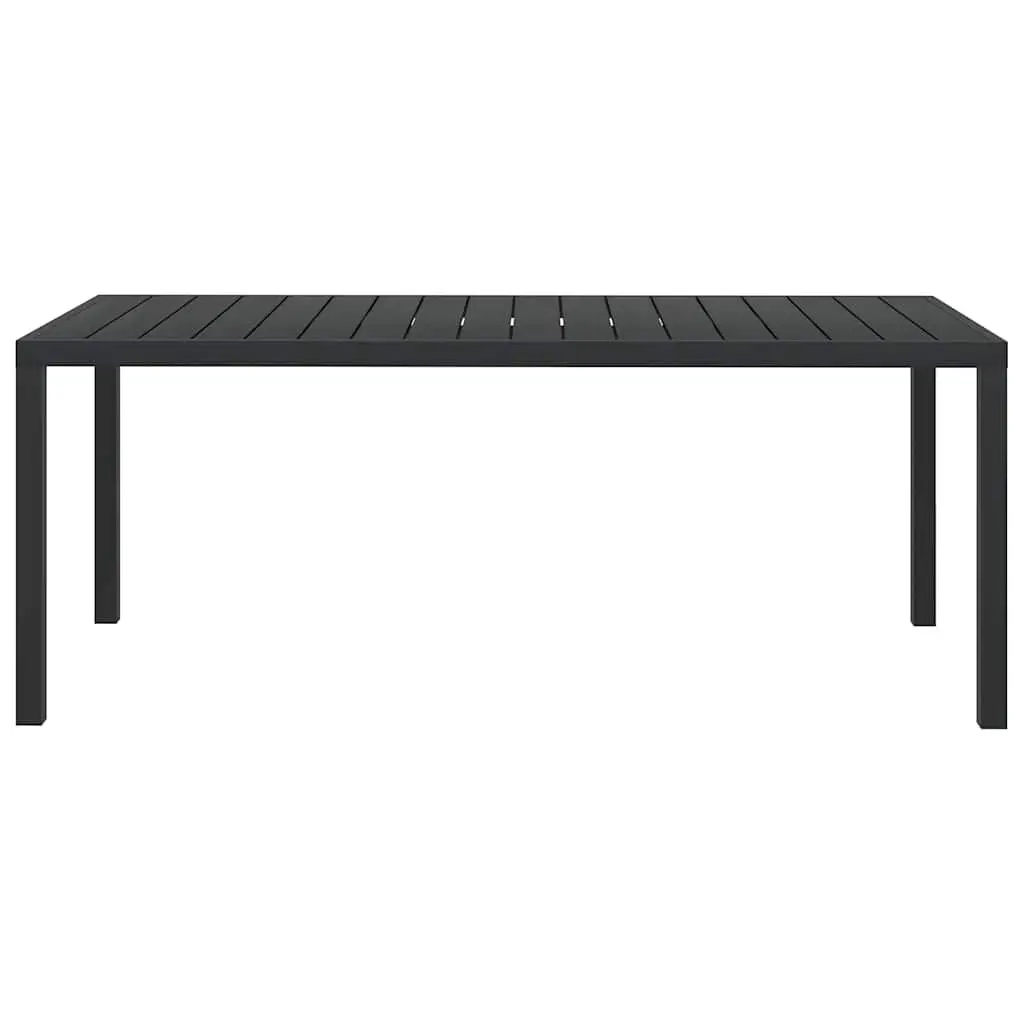 Outdoor Garden Table Black 185x90x74cm Weather-resistant WPC Top Aluminium Frame