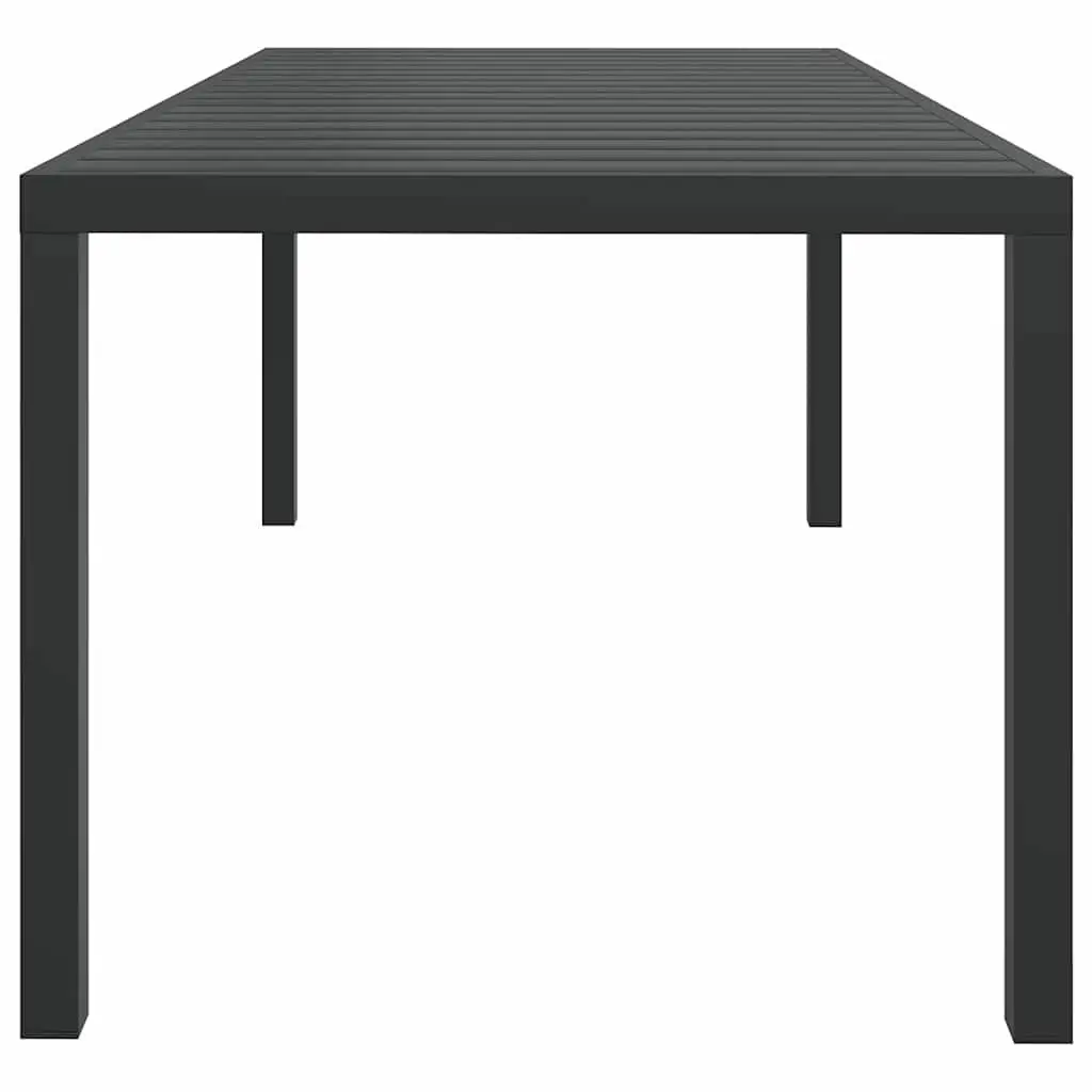 Outdoor Garden Table Black 185x90x74cm Weather-resistant WPC Top Aluminium Frame