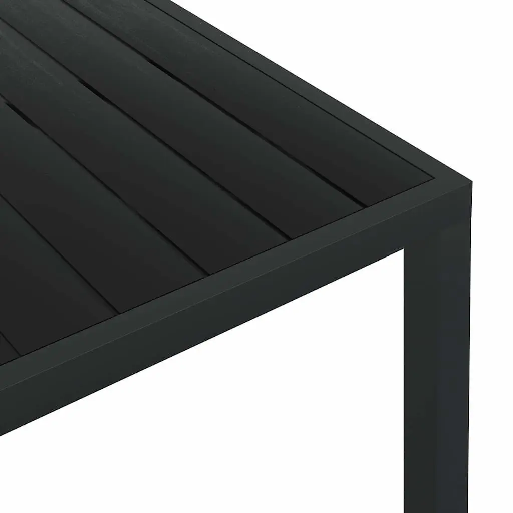 Outdoor Garden Table Black 185x90x74cm Weather-resistant WPC Top Aluminium Frame