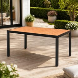 Outdoor Garden Table Brown 150x90x74 cm Patio Dining Furniture Weather Resistant