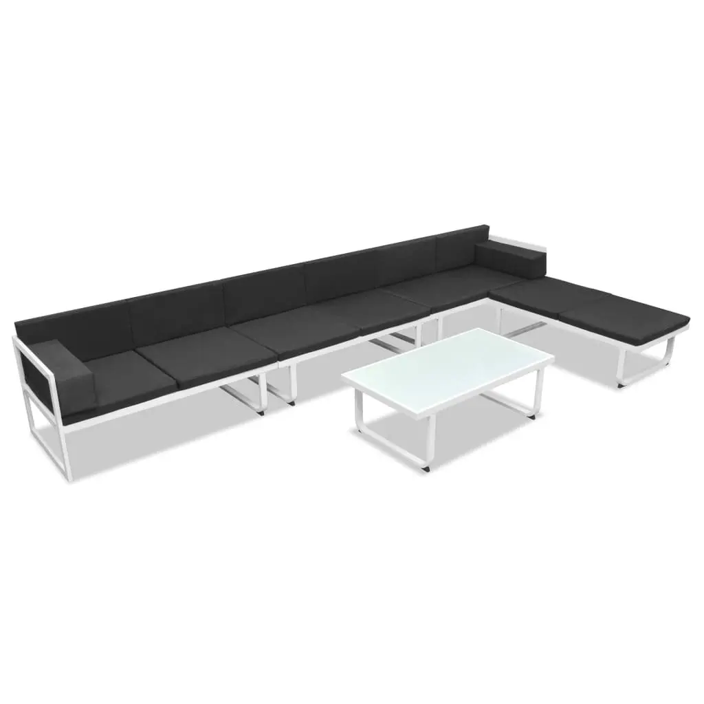 5 Piece Outdoor Lounge Set Garden Patio Sofa Coffee Table Black