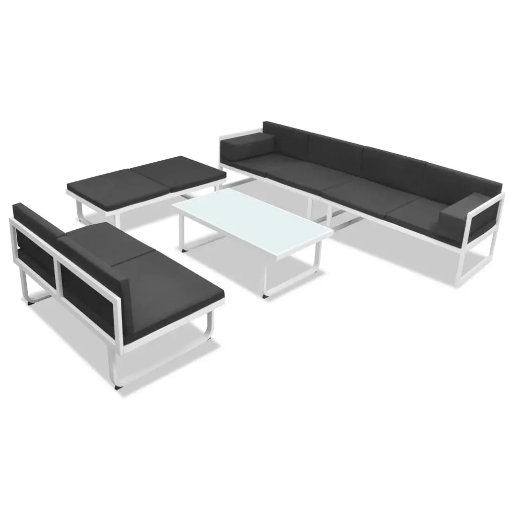 5 Piece Outdoor Lounge Set Garden Patio Sofa Coffee Table Black