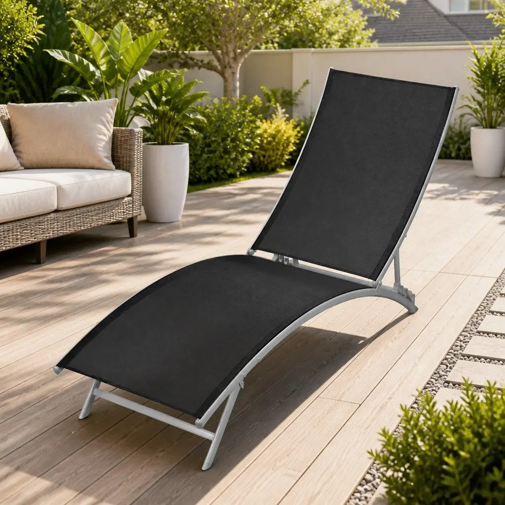 Black Sun Lounger for Outdoors