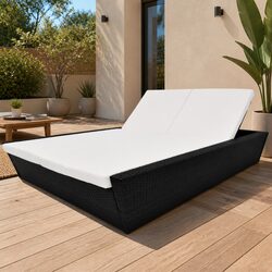 Double Outdoor Lounge Bed for Two with Adjustable Backrests