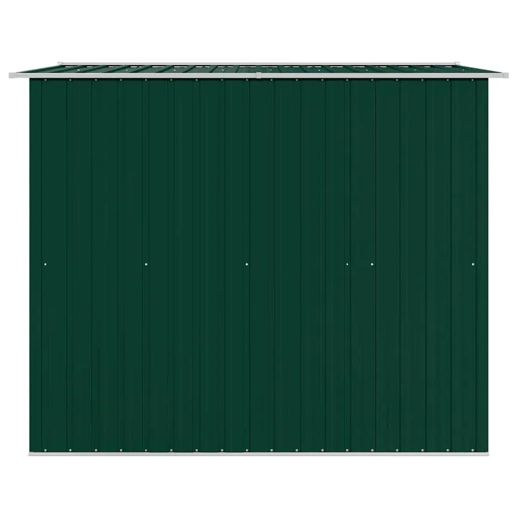 Metal Storage Shed Green Outdoor with Double Sliding Doors High Ventilation