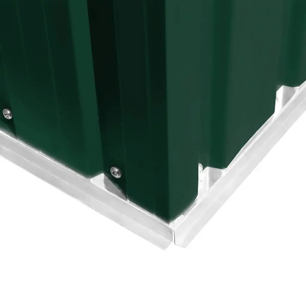 Metal Storage Shed Green Outdoor with Double Sliding Doors High Ventilation