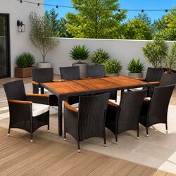 Compact 9 Piece Dining Set for Outdoor Gatherings