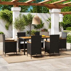 Concise 7 Piece Dining Set with Cushions for Outdoors
