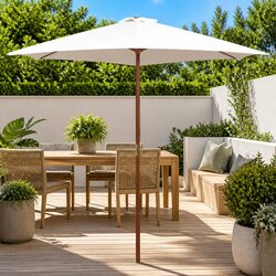 Garden Parasol 270x270 cm Wooden Pole Outdoor Shade Sun Protection Patio