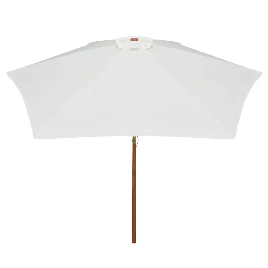 Garden Parasol White 270x270 cm Wooden Pole UV Resistant Polyester Cover