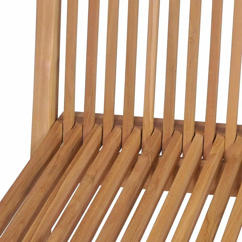 Folding Chairs Set Brown Teak Hardwood 4 Piece Outdoor Garden Seating