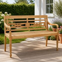 120cm Outdoor Bench - Solid Teak Wood for Relaxation