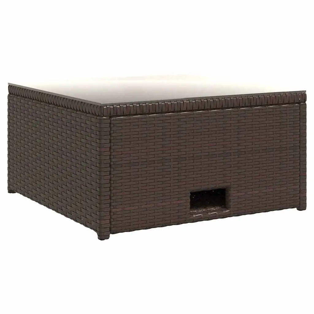 4 Piece Outdoor Garden Lounge Set PE Rattan Sofa with Cushions Brown Patio