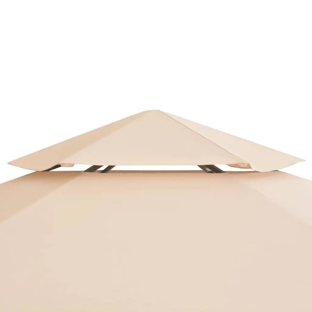 Hexagonal Garden Gazebo Beige 323 x 265 cm Water-resistant Roof