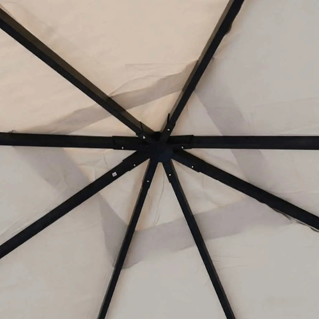 Gazebo Pavilion Tent Canopy Beige 4x4m Outdoor Shelter Steel Frame