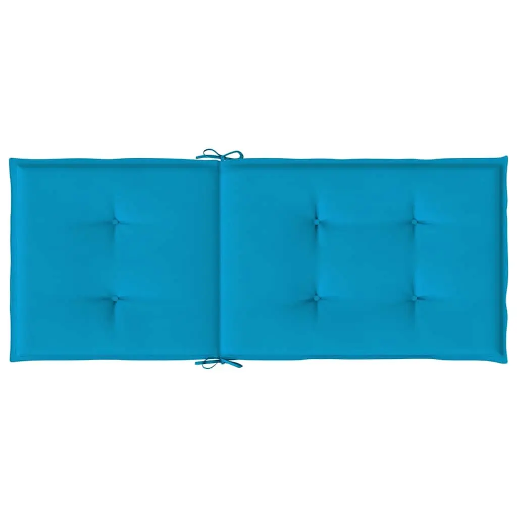 Highback Chair Cushions 4 pcs Blue 120x50x3 cm Outdoor Garden Patio Seating Pad